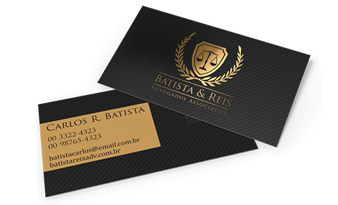 Cartão de Visita Couchê 300g Laminação Fosca e Hot Stamping 